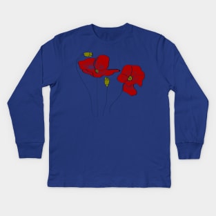 Poppy flowers Kids Long Sleeve T-Shirt